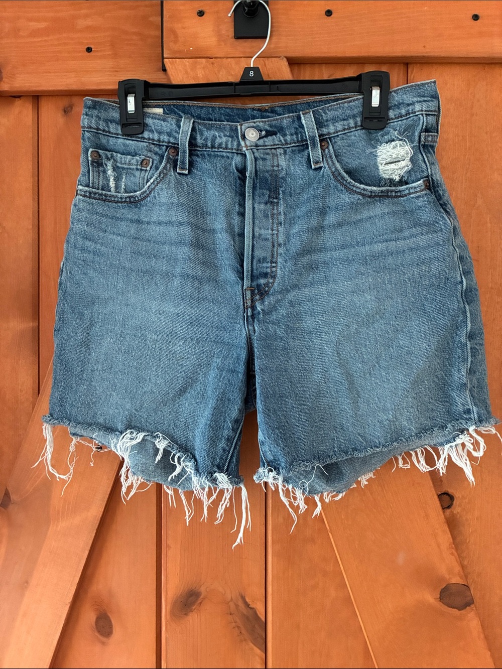 Levi’s Premium Women’s High-Rise Distressed Denim Shorts - Blue